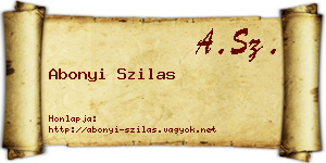 Abonyi Szilas névjegykártya